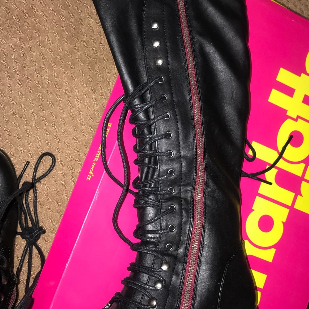 new Charlotte Russe knee-high combat boots